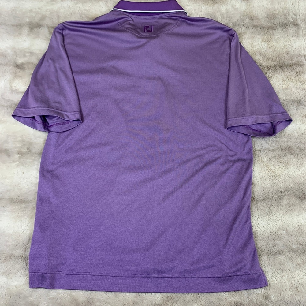 FootJoy Mens Golf Polo Shirt Bundle‎ Purple Solid & Micro Check Vanderbilt XL - Picture 12 of 13